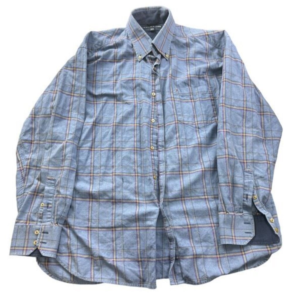 Tommy‎ Hilfiger Men's Plaid Button Down Long Sleeve Shirt XLG |J1